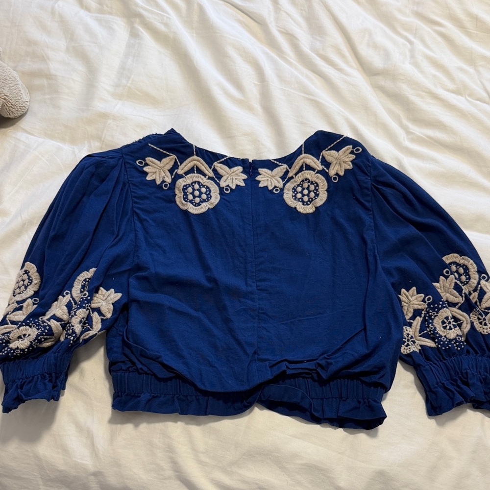 Sea New York Navy Blue Embroidered Blouse Manuela - Picture 4 of 4
